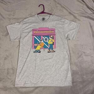 Men's Grey and Pink Tshirt
